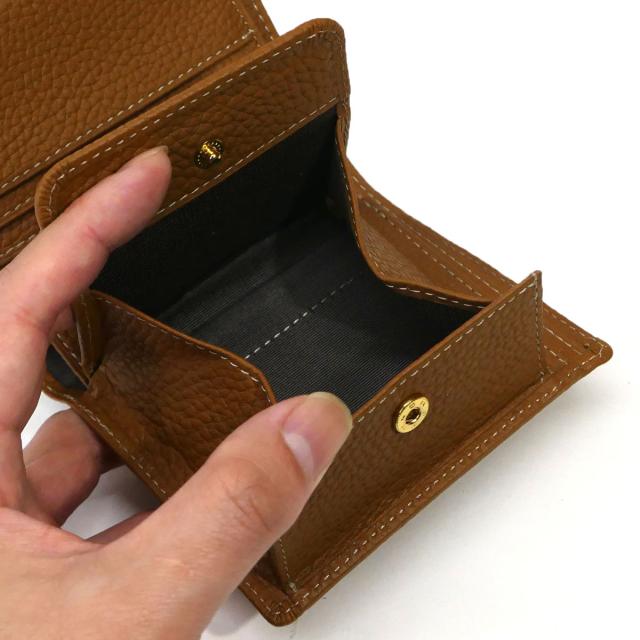 牛革 ブラウニー 本革 財布 二つ折り ボックス型 小銭入れ_5
