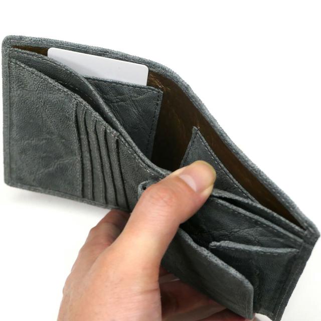 エレファントレザー 象革 本革 財布 二つ折り ボックス型小銭入れ_6