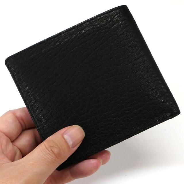 財布 二つ折り財布 小銭入れあり 本革 ヤギ革 山羊革 ゴートレザー