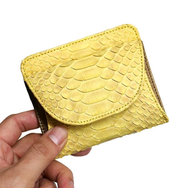 パイソン 財布 ヘビ革 本革 札入れ 封筒型 ボックス小銭入れ付 ハーフ
