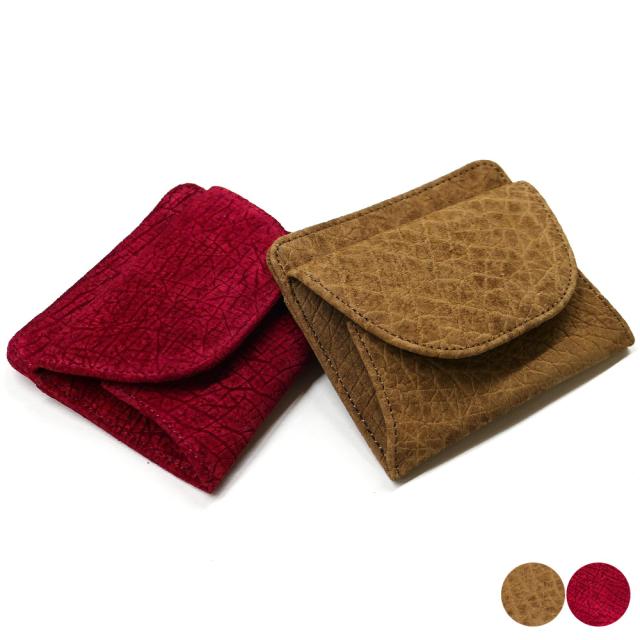 財布 札入れ ボックス型 小銭入れ付 本革 カバ革 ヒポポタマスレザー 全２色