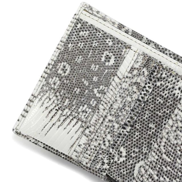 リザードレザー とかげ革 本革 財布 二つ折り ボックス型小銭入れ_4