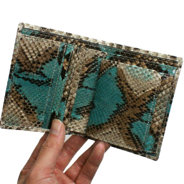 パイソン 財布 二つ折り財布 折り財布 / ボックス型 小銭入れ付 カード