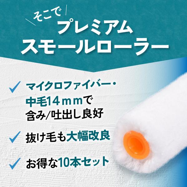 塗装ローラー スモール ペイント マイクロファイバー 100本セット ペンキ 用品 4インチ 14ミリ_2