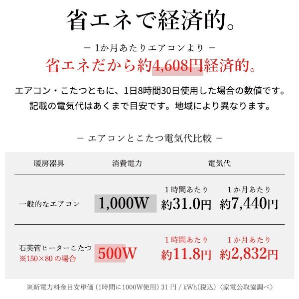パワフルヒーター6段階に高さ調節できるダイニングこたつ-スクット105x80cm 本体のみ SAI 彩 長方形 ダイニングテーブル ハイタイプ 継脚 ナチュラル ブラウン_9