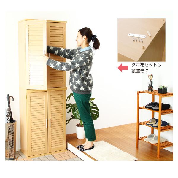 通気性抜群！ルーバー式シューズボックス【幅60cm・2個セット】（下駄箱・玄関収納）_9