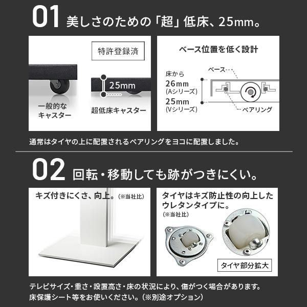 組立設置付き テレビ台 WALLインテリアテレビスタンド V2 CASTER ロータイプ 32〜60v対応 テレビスタンド キャスター付き おしゃれ EQUALS イコールズ_9