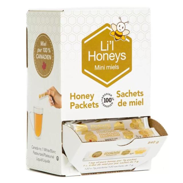 6箱 はちみつ スティック 7g×120本 BeeMaid リルハニーズ  カナダ産 純粋はちみつ 個包装 スティックタイプ 使い切り 小分け 便利 携帯用 ティー コーヒー ヨーグルト パン デザート 料理用 業務用 大容量 コストコ 4箱 はちみつ スティック 7g×120本 BeeMaid リルハニーズ カナダ産