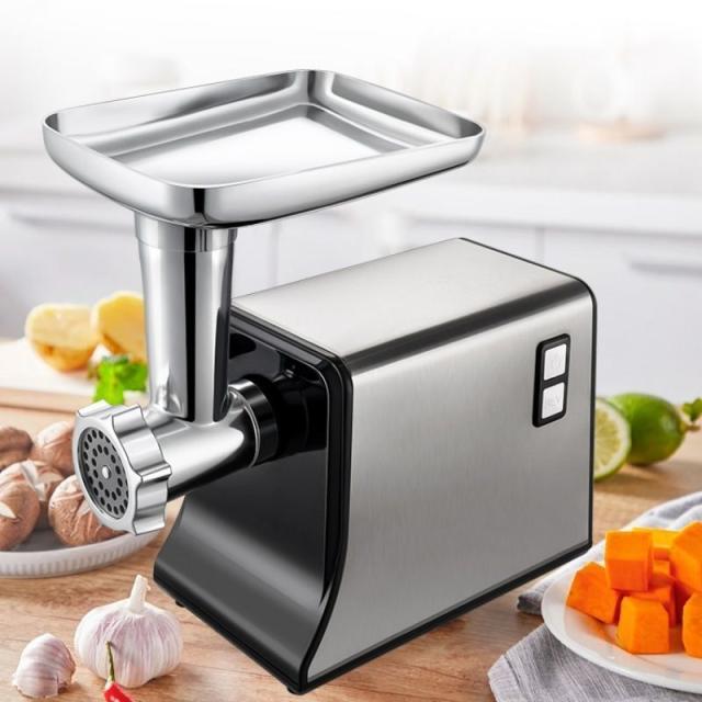 新品未使用 強くお勧め 電動ミンサー ミンチ機 肉挽き器 110v ノズル付 ミートグラインダー 野菜みじん切り器 腸詰め機 ミートミンサー_3