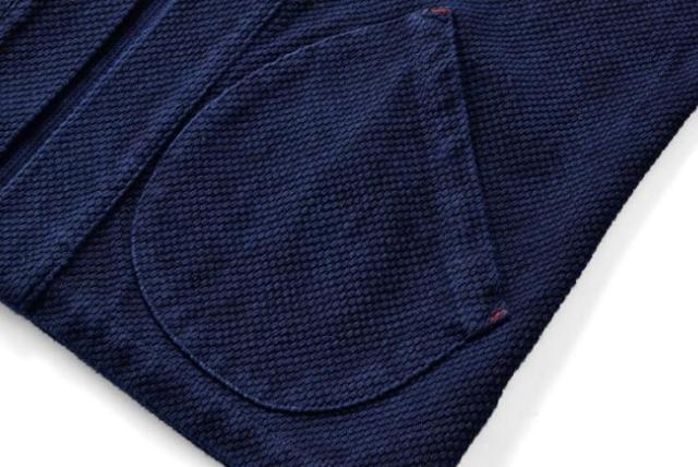 天然藍 インディゴ カバーオール 日本製生地 刺し子 13oz 半纏 褞袍 剣道着 ワークジャケット ハンドメイド 藍染_4