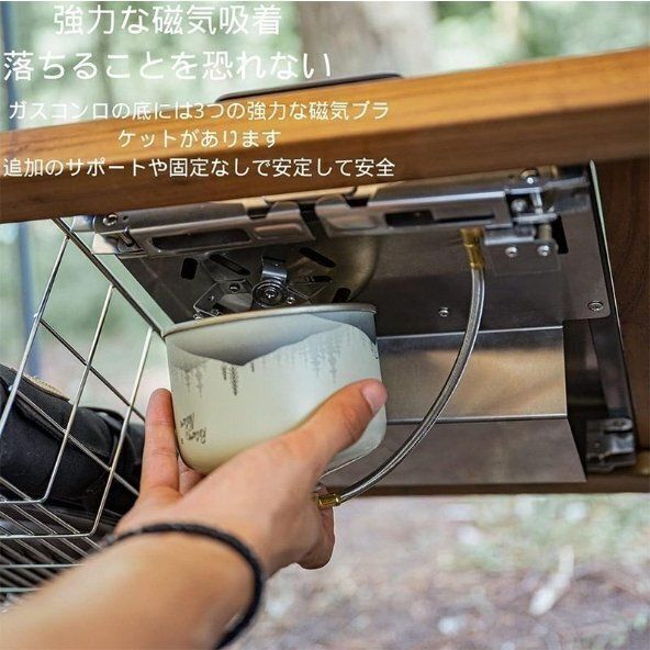 シングルバーナー 折りたたみ式ガスストーブ キャンプ用カセットストーブ 4000W 軽量 アウトドアストーブ IGT卓上コンロ 調理器具_2
