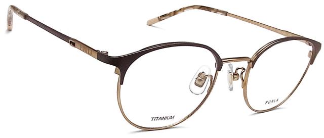 FURLA フルラ メガネ フレーム VFU613J 0326 眼鏡 ブラウンゴールド