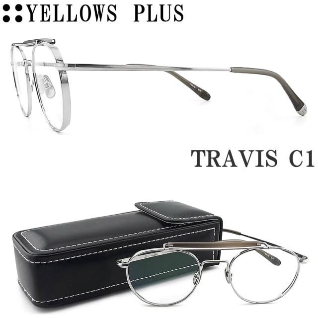 イエローズプラス YELLOWS PLUS メガネ TRAVIS C-1 眼鏡 クラシック 伊達メガネ 度付き シルバー メンズ・レディース 男性 女性 日本製