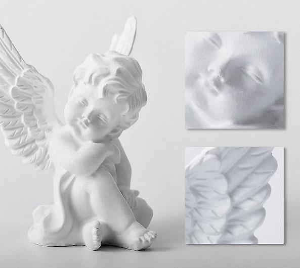 2人の、白い子どもの天使 ケルビム彫像 白天使の置物 2体（点）