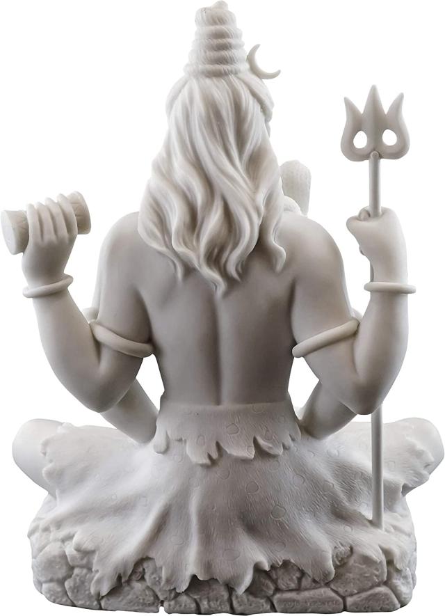 即納！蓮のポーズで瞑想する、シヴァ神彫像 - 悪、無知、死を破壊するヒンズー教の神 (輸入品