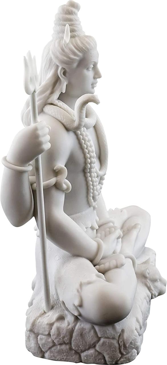 即納！蓮のポーズで瞑想する、シヴァ神彫像 - 悪、無知、死を破壊するヒンズー教の神 (輸入品