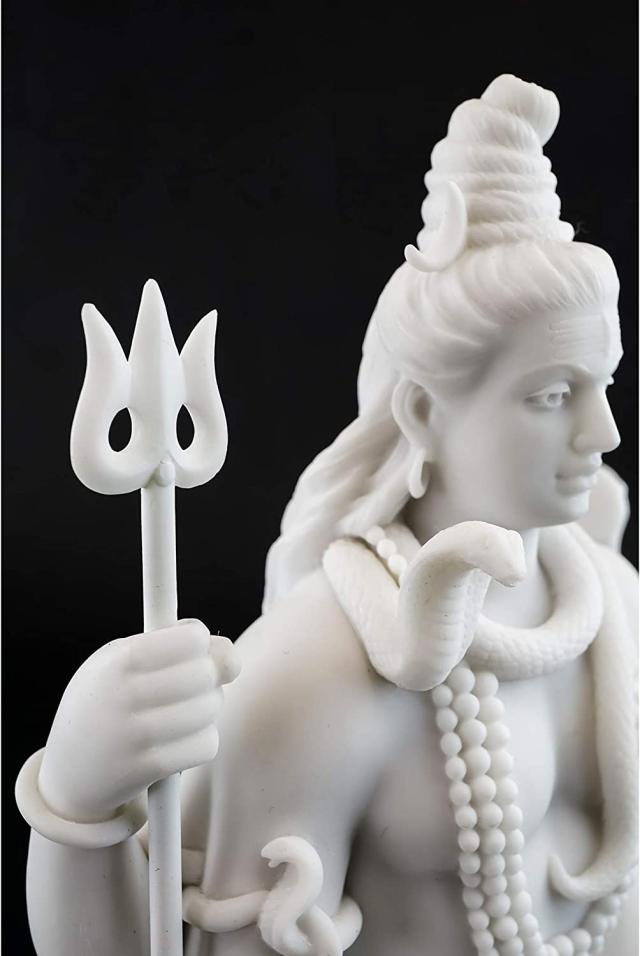 即納！蓮のポーズで瞑想する、シヴァ神彫像 - 悪、無知、死を破壊するヒンズー教の神 (輸入品