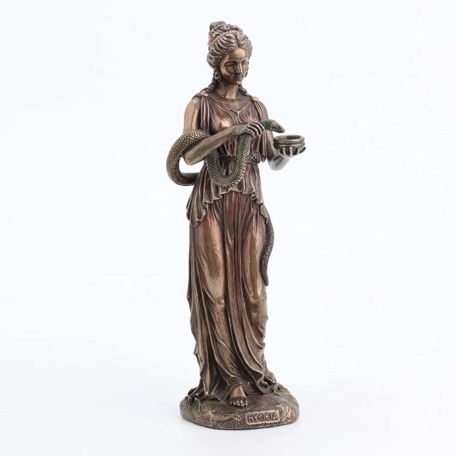 ギリシャの医学の神 ヒュギエイア 健康の女神の彫像 ブロンズ風彫刻/ 医学 医療従事者 医者 薬剤師（輸入品）_1
