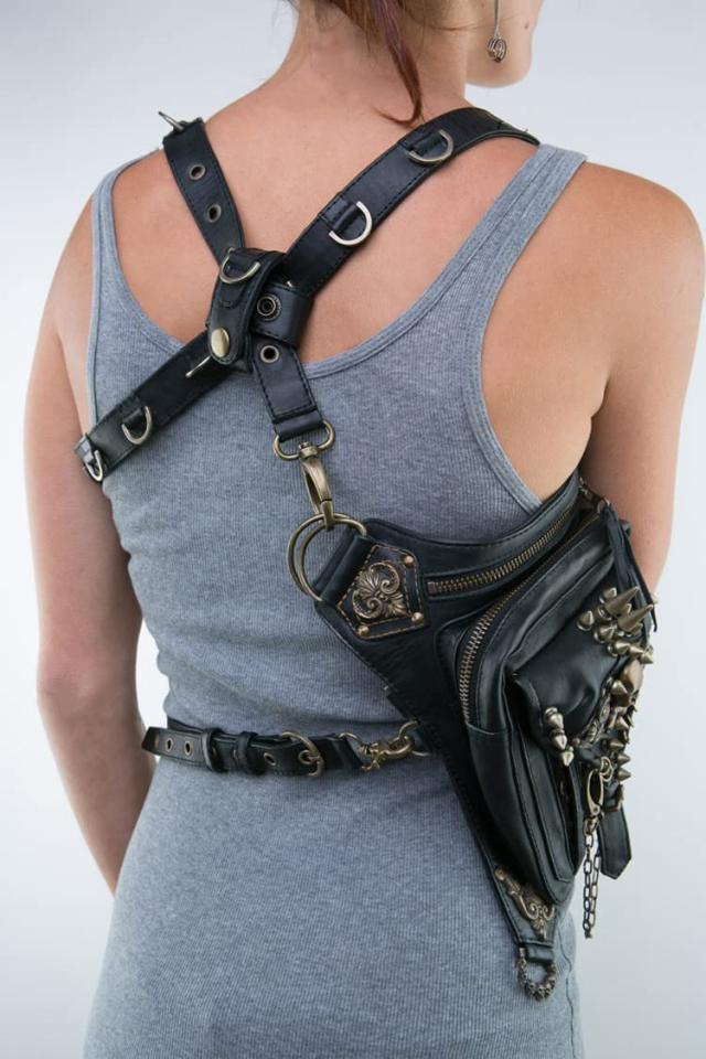 即納！スチーム・パンク・スタイル・ロッカー ロック・レザー