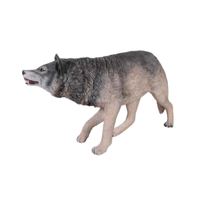 野生の呼び声: 唸る灰色オオカミの彫像 ガーデン彫刻 庭園 エントランス 芝生 レストラン プレゼント 贈り物 輸入品_6