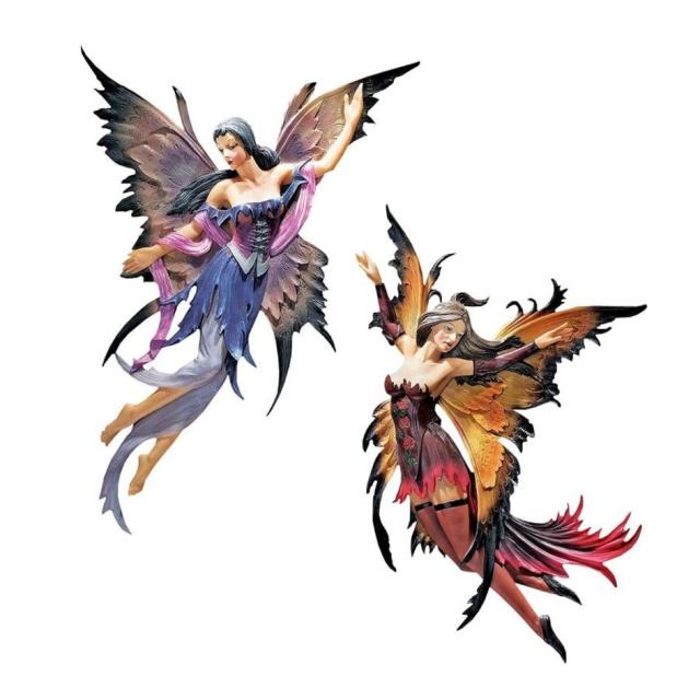 魔法の森の妖精の壁彫刻: 2点（体）セット コレクション彫像 新店舗ギフト パブ バー ホテル 画廊 贈り物 輸入品_1