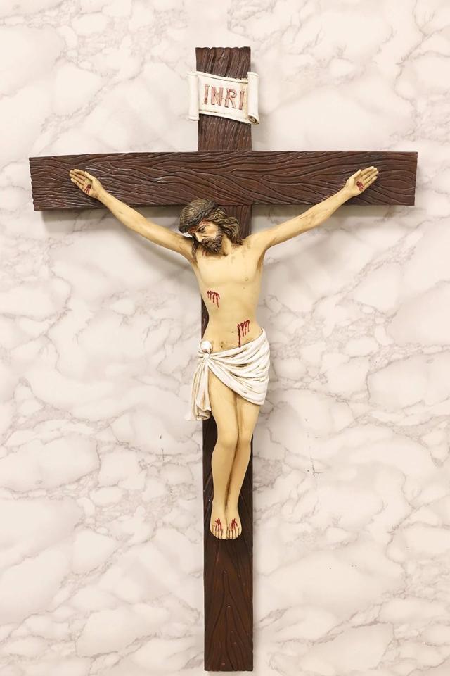 イエス・キリストの十字架 高さ 約77cm 十字架 宗教用彫刻 彫像