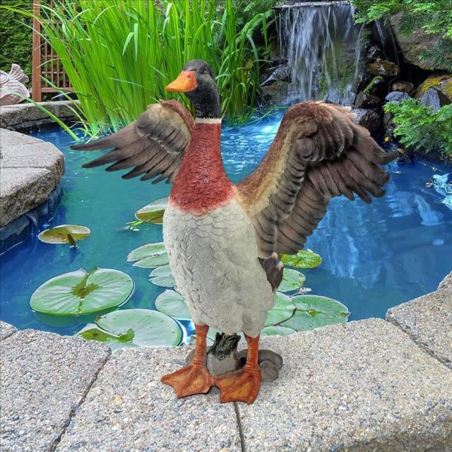デザイン・トスカノ製 威張ったマガモのアヒル像 彫像 彫刻/ 庭園 ガーデン ピロティ カフェ 公園 水辺（輸入品