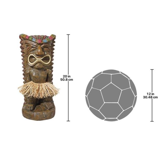ポーハナ笑うハワイアンティキ トーテムポール彫像 彫刻/ フラウ ポリネシアン エスニックカフェ レストラン新店舗プレゼント贈り物(輸入品_4