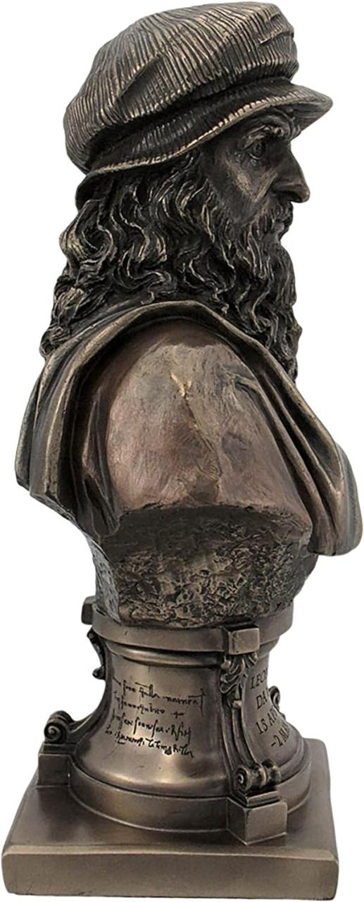 イタリアのルネッサンスの巨匠 レオナルド・ダ・ヴィンチ（ビンチ） ブロンズ風 胸像 彫像 彫刻（輸入品）_6
