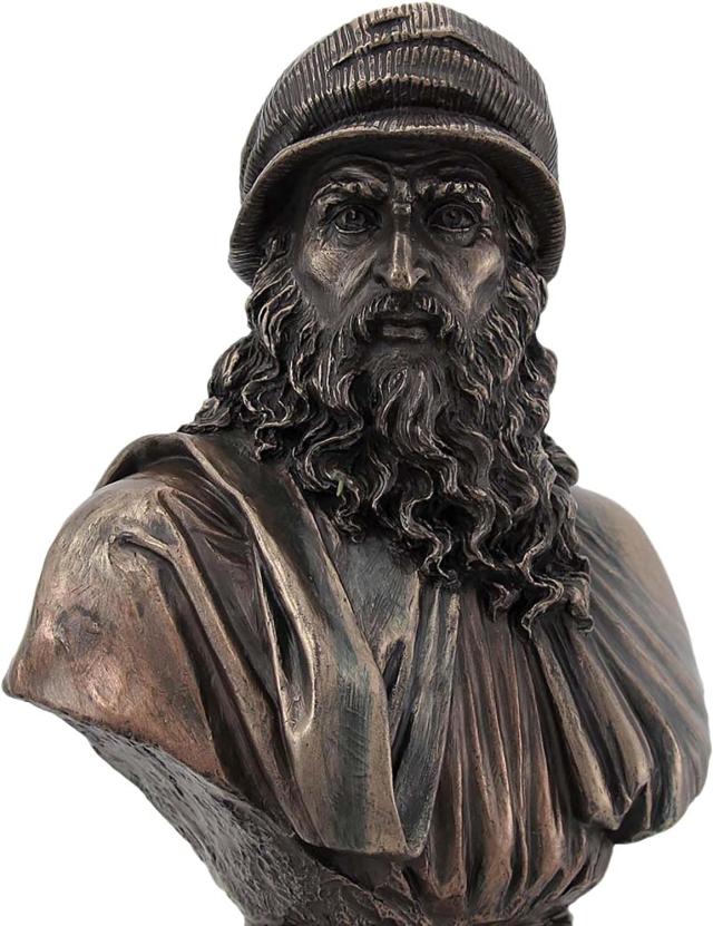 イタリアのルネッサンスの巨匠 レオナルド・ダ・ヴィンチ（ビンチ） ブロンズ風 胸像 彫像 彫刻（輸入品）_8