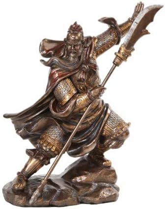 三国志演義の英雄、青龍偃月刀を振りかざす、関羽 将軍 彫像 彫刻/ 三国志英雄 桃園の誓い 劉備、張飛 曹操 孫権 プレゼント（輸入品）_5