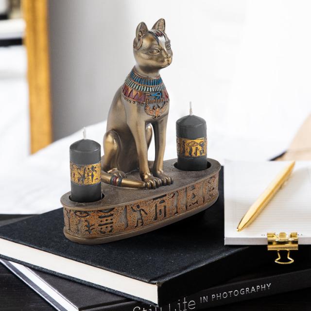 エジプト彫刻 古代エジプトバステト神のキャンドルホルダー パーク