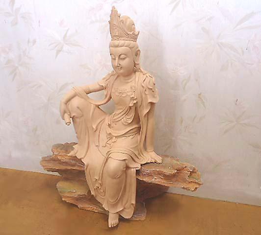 仏様 インテリア・寝具 即納！ 観自在菩薩彫像 仏像彫刻 インテリア