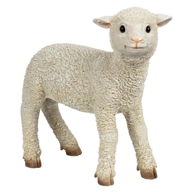 立っているラムセスという名前の子羊の彫像 ヒツジさんオブジェ ホームフィギュア動物庭園芝生玄関インテリア贈り物 輸入品_1