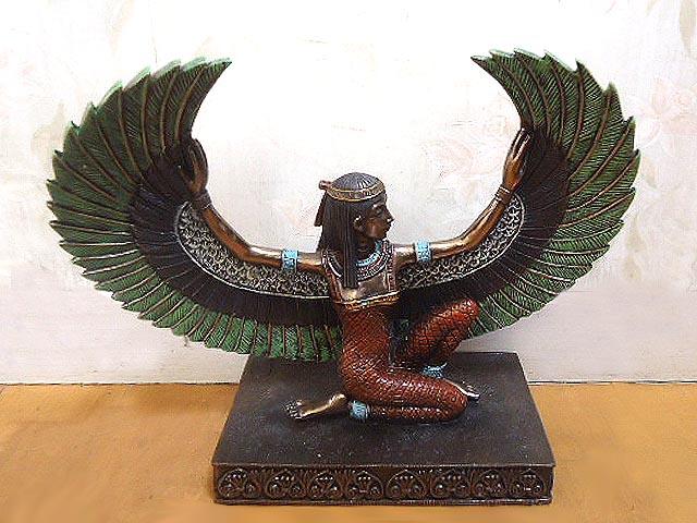 即納！古代エジプトの有翼イシス神魔法の女神彫像インテリア彫刻ピラミッドナイル幸運アート工芸輸入品s