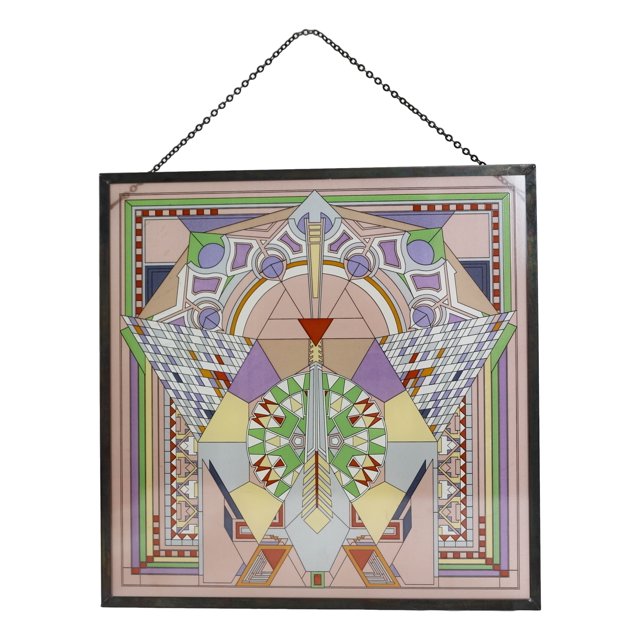 フランク・ロイド・ライト 財団 ヴィンテージ ステンドグラス 大型