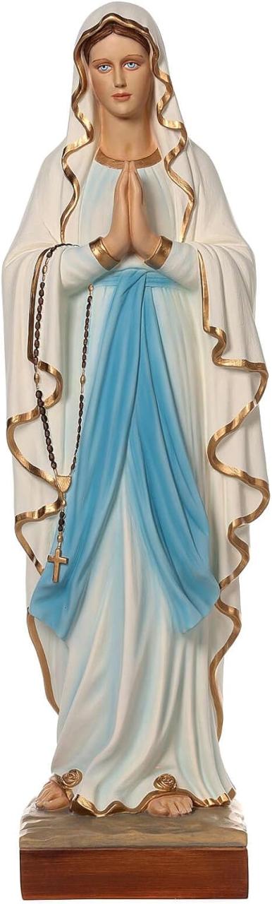 聖マリア像、宗教的贈り物の家庭の祝福、ルルドの聖母、祝福された聖母像、高さ16インチ、カトリックの像、キリスト教のアイコン木彫 ルルドの聖母像 聖母マリア 祝福された聖母 ルルド ロザリオホルダー