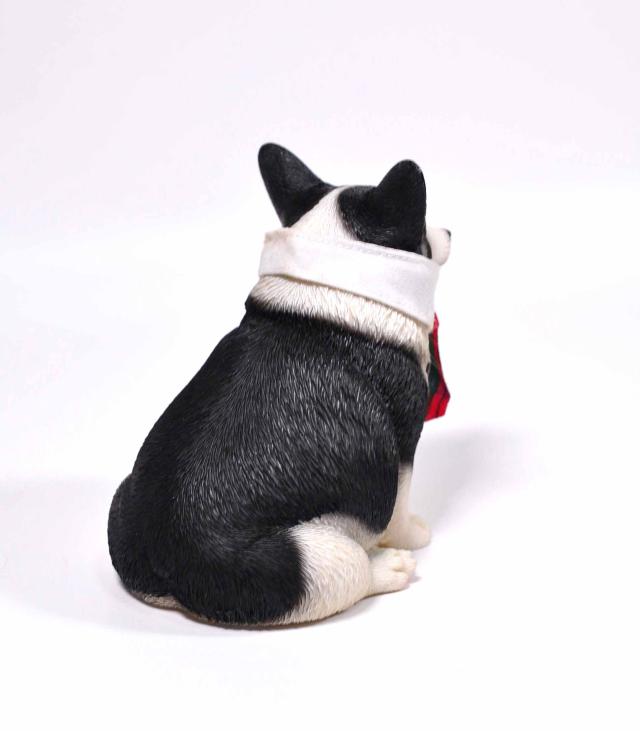 1/6サイズ太っちょ ブラック＆ホワイト色のウェルシュ・コーギー・ペンブローク犬リアルフィギュア犬動物彫像置物イヌ好き輸入品JXK-140B_11