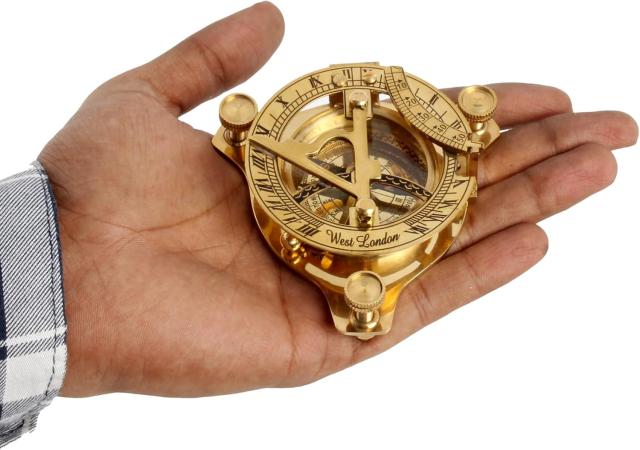 即納！3インチ サンデル・コンパス(羅針盤) - ソリッド・ブラス・サンダイヤル/ Sundial Compass - Solid Brass Sun Dial（輸入品）_5