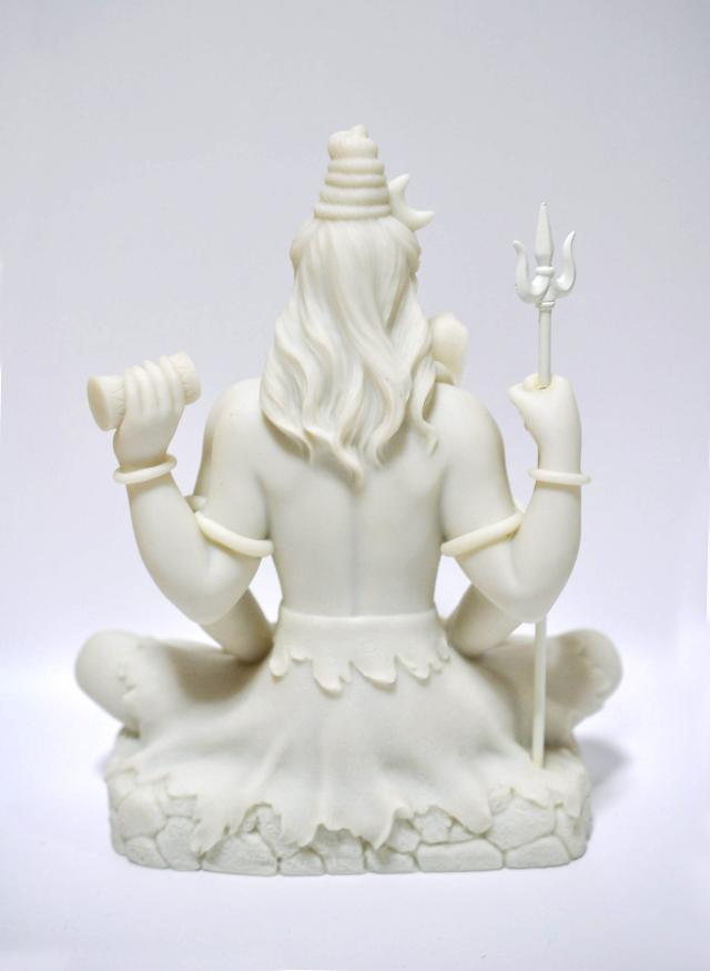 即納！蓮のポーズで瞑想する、シヴァ神彫像 - 悪、無知、死を破壊するヒンズー教の神 (輸入品