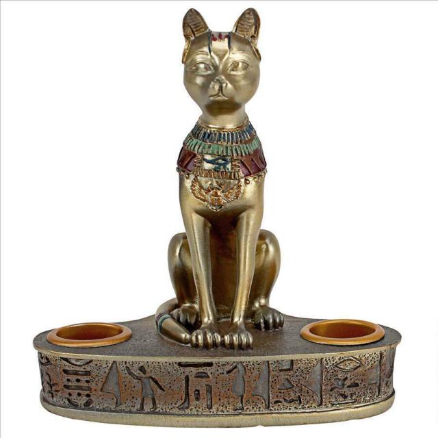エジプト彫刻 古代エジプトバステト神のキャンドルホルダー パーク