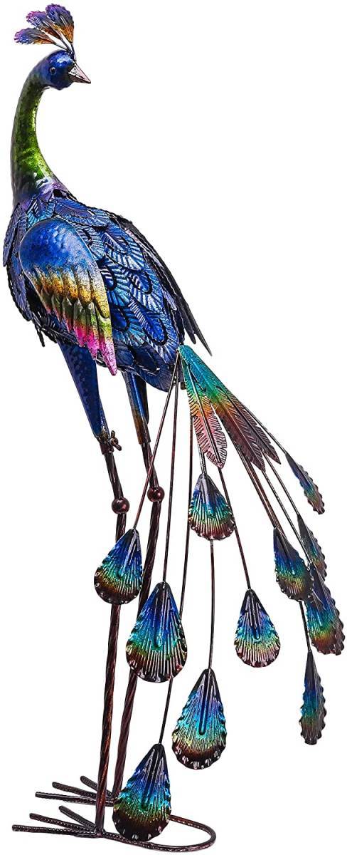 メタル装飾 立っているピーコック（孔雀） アートガーデン彫刻装飾 ポーチ パティオ 芝生デコレーション装飾彫像/新築祝い贈り物（輸入品）_7