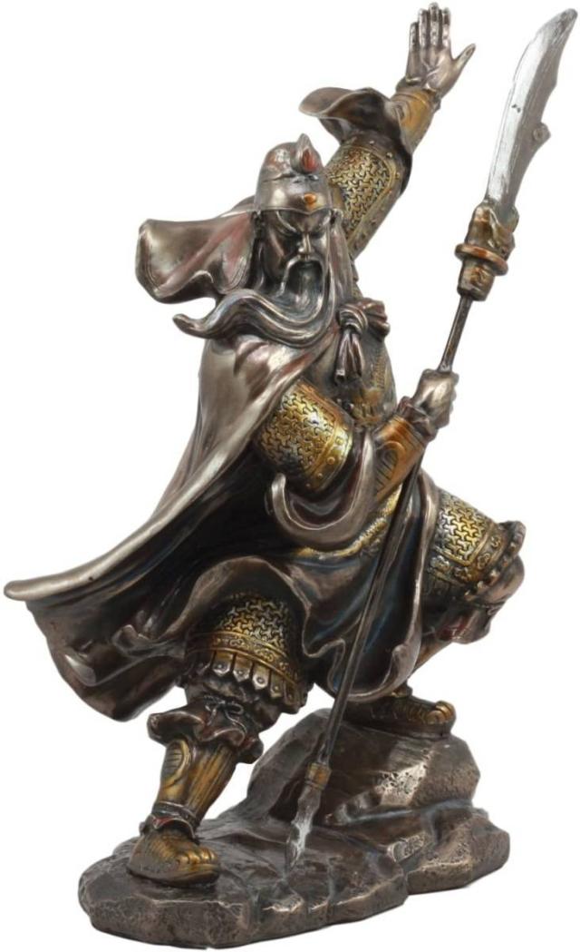 三国志演義の英雄、青龍偃月刀を振りかざす、関羽 将軍 彫像 彫刻/ 三国志英雄 桃園の誓い 劉備、張飛 曹操 孫権 プレゼント（輸入品）_3