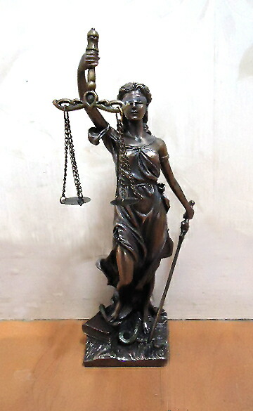 正義の女神 テミス像（テーミス像）ブロンズ風彫像 法律の正義を象徴する