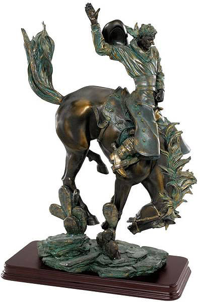 西部の野生馬をならすカウボーイ彫刻 彫像/コレクション ウエスタン 開拓時代 インディアン ホースカフェ 記念品 プレゼント 贈り物(輸入品