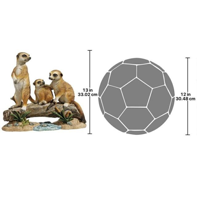 三匹のミーアキャット彫像 ガーデン彫刻置物/ 動物園 ナミビア砂漠 ボツワナ サバンナ ゲーデニング 芝生 庭園 新築祝いプレゼント[輸入品_1
