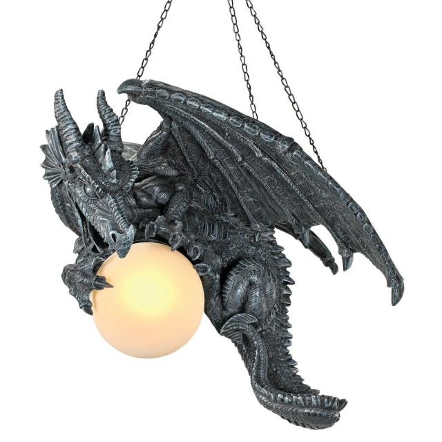 夜の怒りの 吊りドラゴン ランプ 彫像 彫刻/ ファンタジー D&amp;D ゲームオブスローンズ アーサー王と円卓の騎士 プレゼント贈り物(輸入品_10