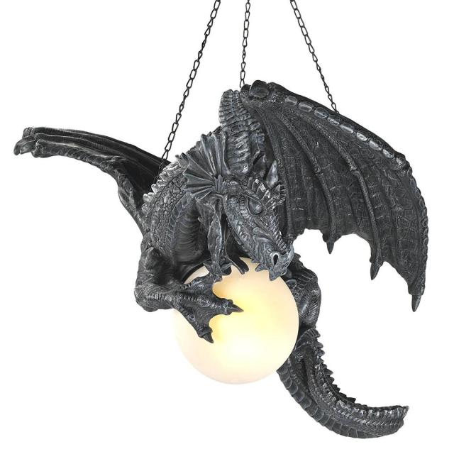 夜の怒りの 吊りドラゴン ランプ 彫像 彫刻/ ファンタジー D&amp;D ゲームオブスローンズ アーサー王と円卓の騎士 プレゼント贈り物(輸入品_1