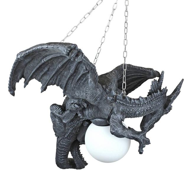 夜の怒りの 吊りドラゴン ランプ 彫像 彫刻/ ファンタジー D&amp;D ゲームオブスローンズ アーサー王と円卓の騎士 プレゼント贈り物(輸入品_3