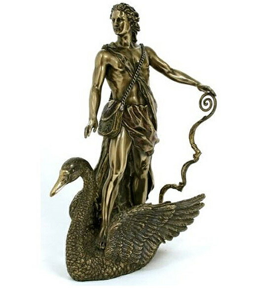 即納！白鳥にのるアポロ（アポロン）太陽神 ギリシャローマ神話 彫像 高さ約26ｃｍ/ オリンポス12神 パルテノン神殿 プレゼント贈り物（輸入品）s